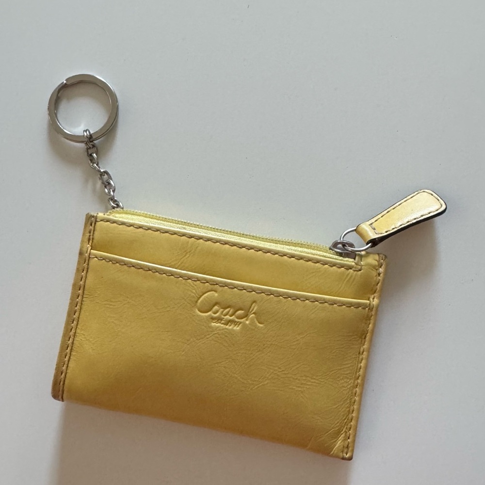 Coach Yellow Leather Wallet - used for coins before